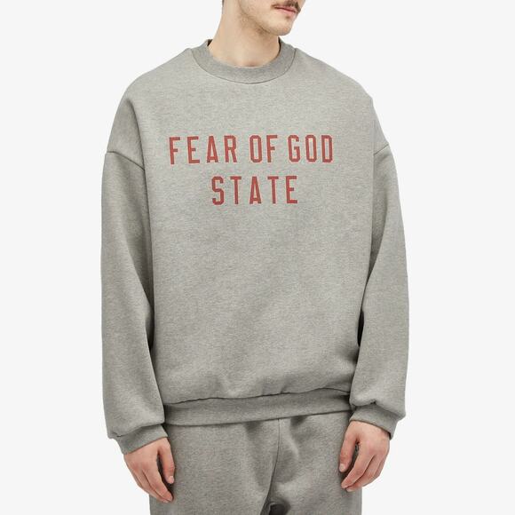 Essentials Fear of God State Sweatshirt Fleece Crew Neck Heather Oatmeal Medium - Picture 15 of 16